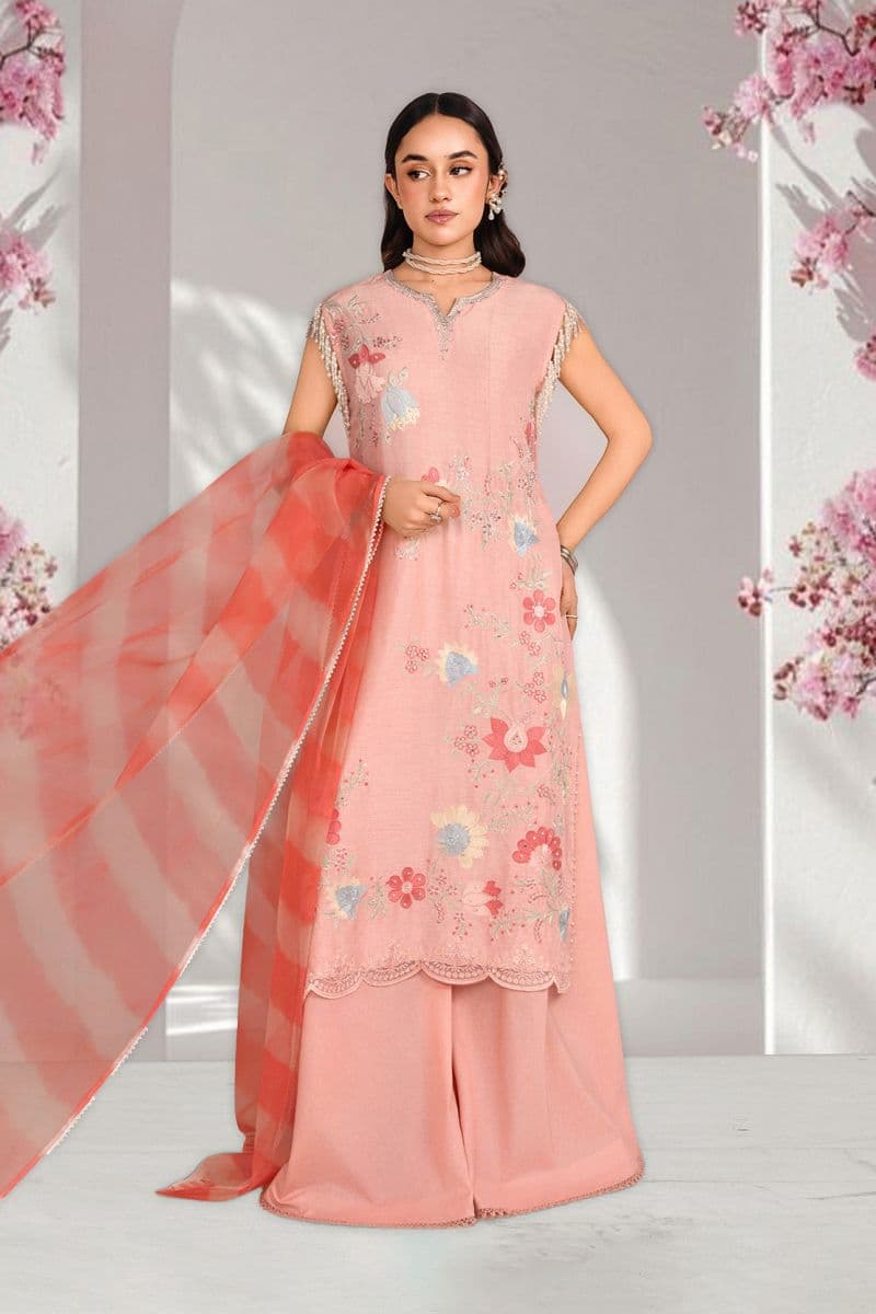 ANMOL – 3PC RAWSILK, LAWN & ORGANZA EID FESTIVE PRET thumbnail