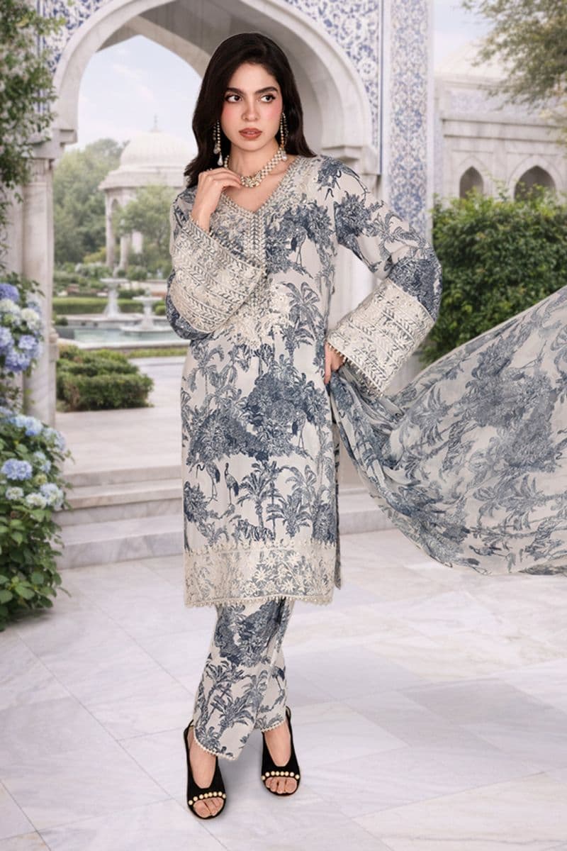 QURBAT – 3PC GRIP & CHIFFON EID FESTIVE PRET thumbnail