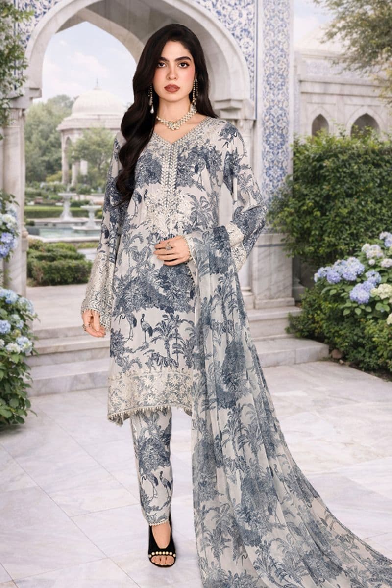 QURBAT – 3PC GRIP & CHIFFON EID FESTIVE PRET thumbnail
