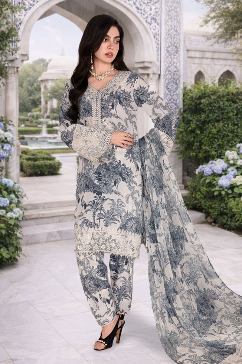 QURBAT – 3PC GRIP & CHIFFON EID FESTIVE PRET thumbnail
