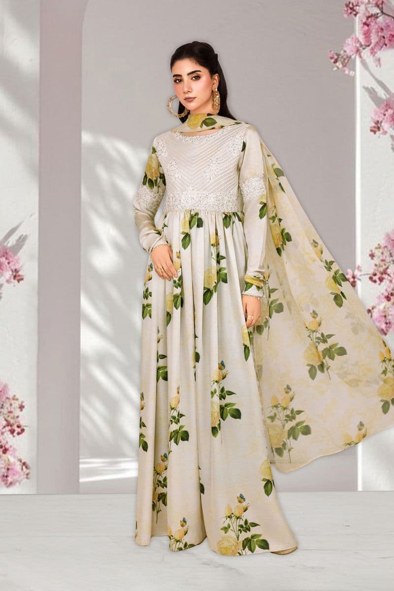 GULPOSH – 2PC SHAMOOZ SILK & CHIFFON EID FESTIVE PRET thumbnail