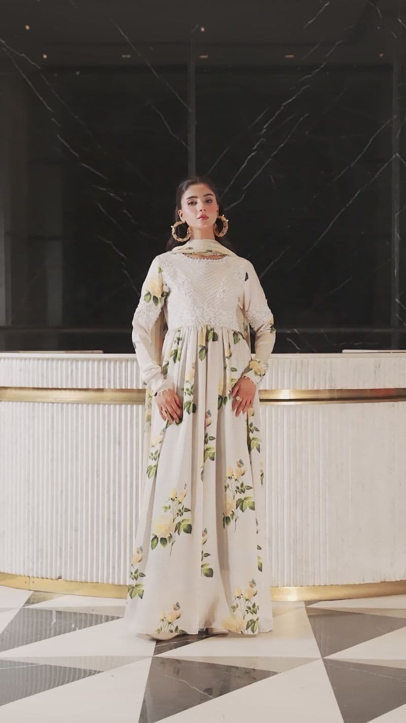 GULPOSH – 2PC SHAMOOZ SILK & CHIFFON EID FESTIVE PRET thumbnail