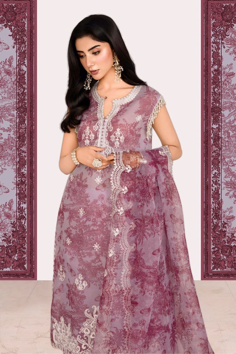 GUL - 2PC ORGANZA & LAWN EID FESTIVE PRET thumbnail