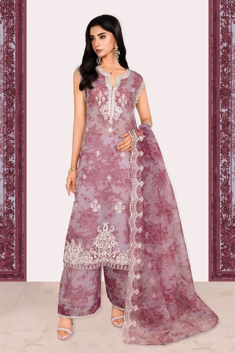 GUL - 2PC ORGANZA & LAWN EID FESTIVE PRET thumbnail
