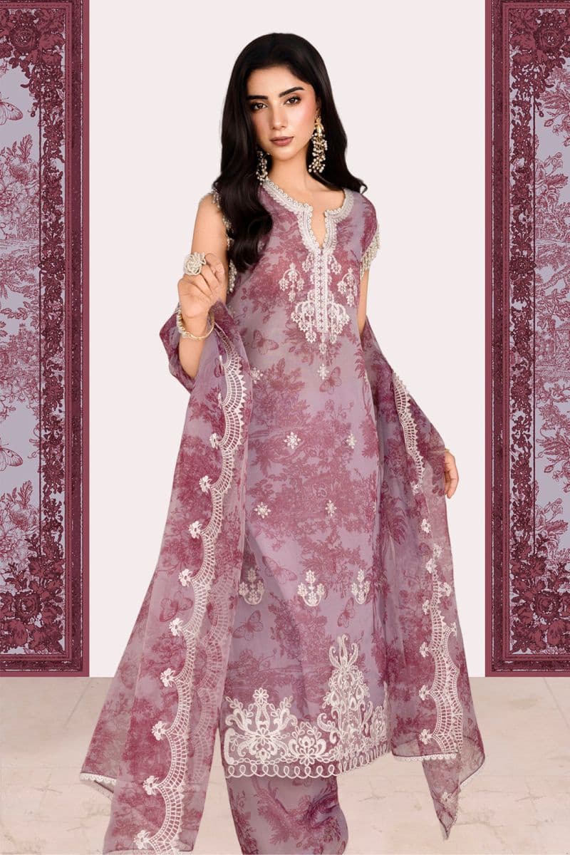 GUL - 2PC ORGANZA & LAWN EID FESTIVE PRET thumbnail