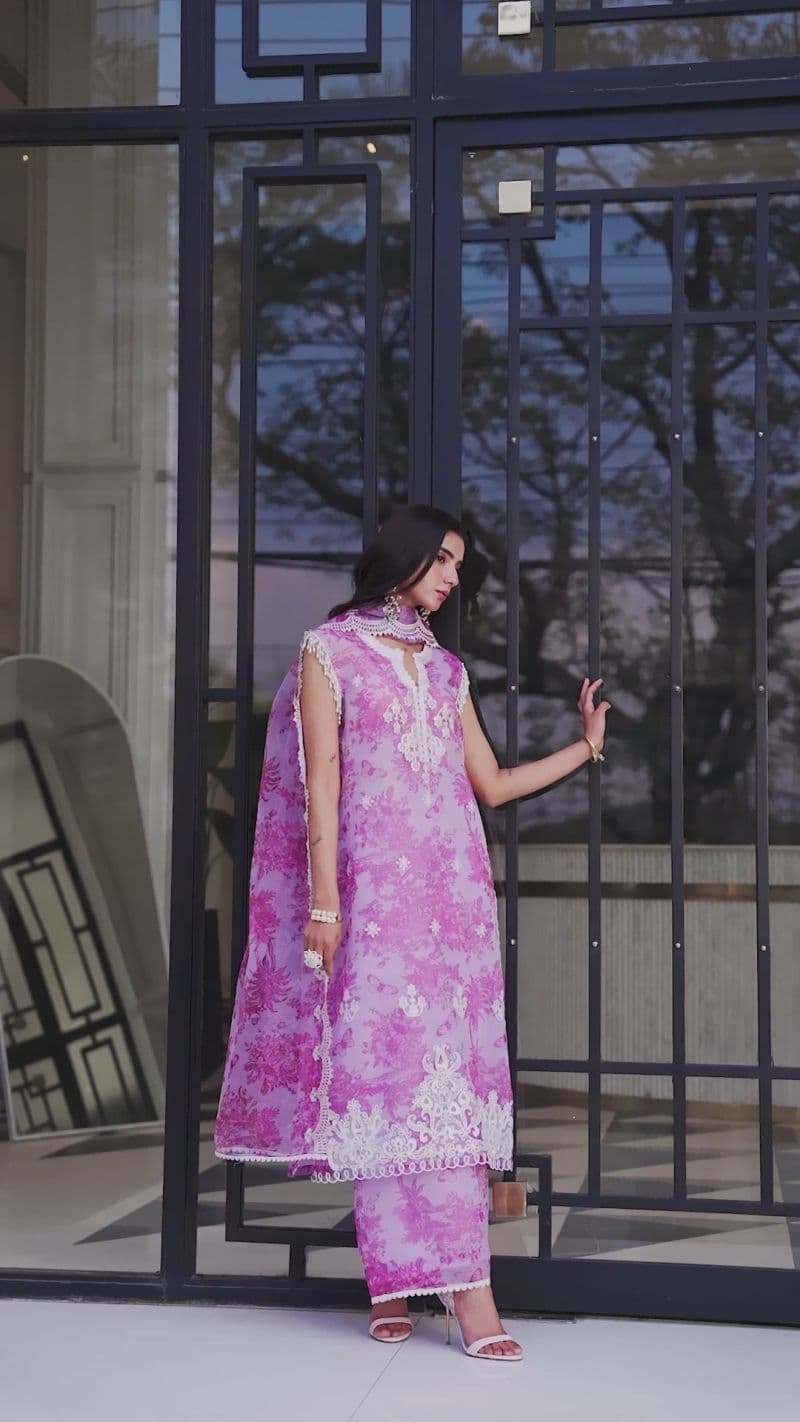 GUL - 2PC ORGANZA & LAWN EID FESTIVE PRET thumbnail