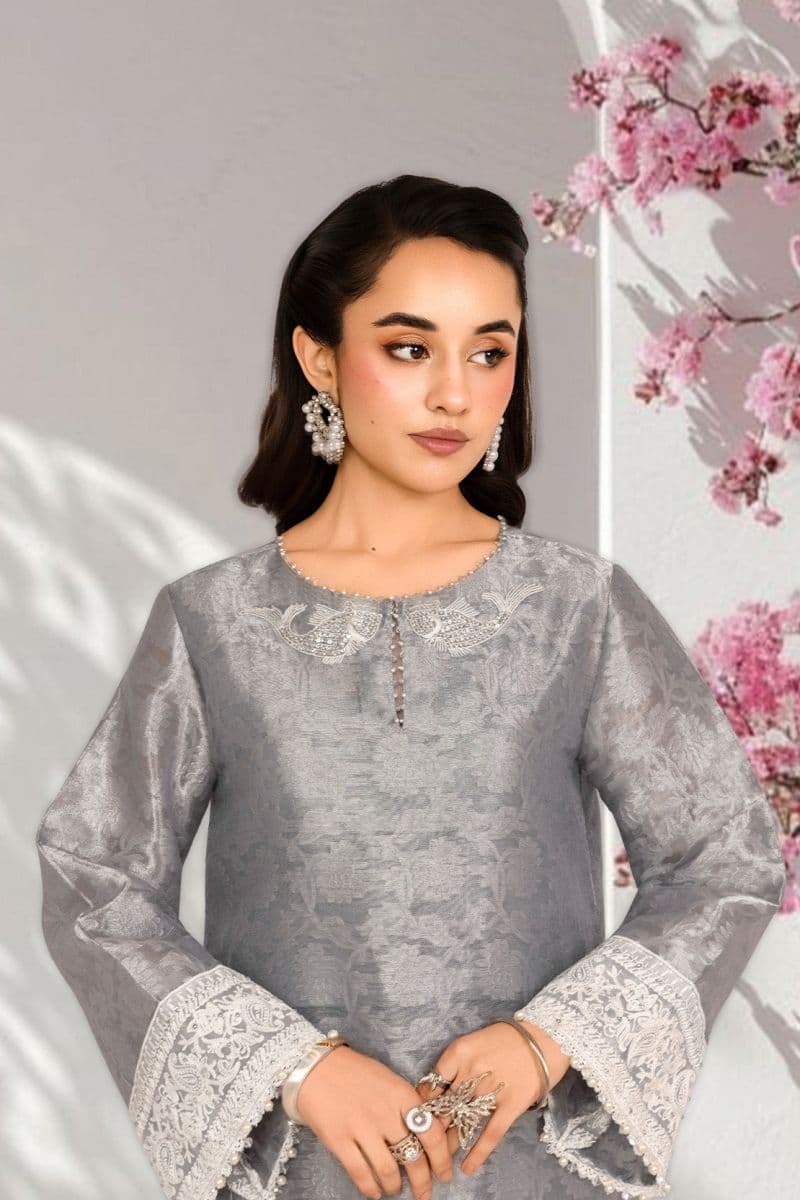 ZEHRAB – 2PC SELF JAMAWAR & RAWSILK EID FESTIVE PRET thumbnail
