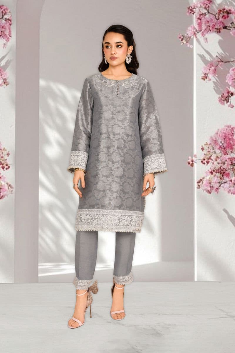ZEHRAB – 2PC SELF JAMAWAR & RAWSILK EID FESTIVE PRET thumbnail