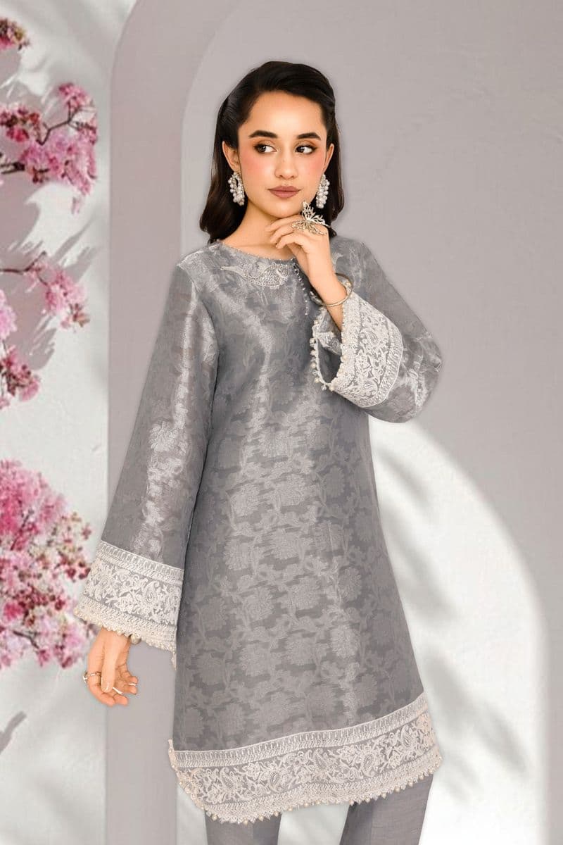 ZEHRAB – 2PC SELF JAMAWAR & RAWSILK EID FESTIVE PRET thumbnail