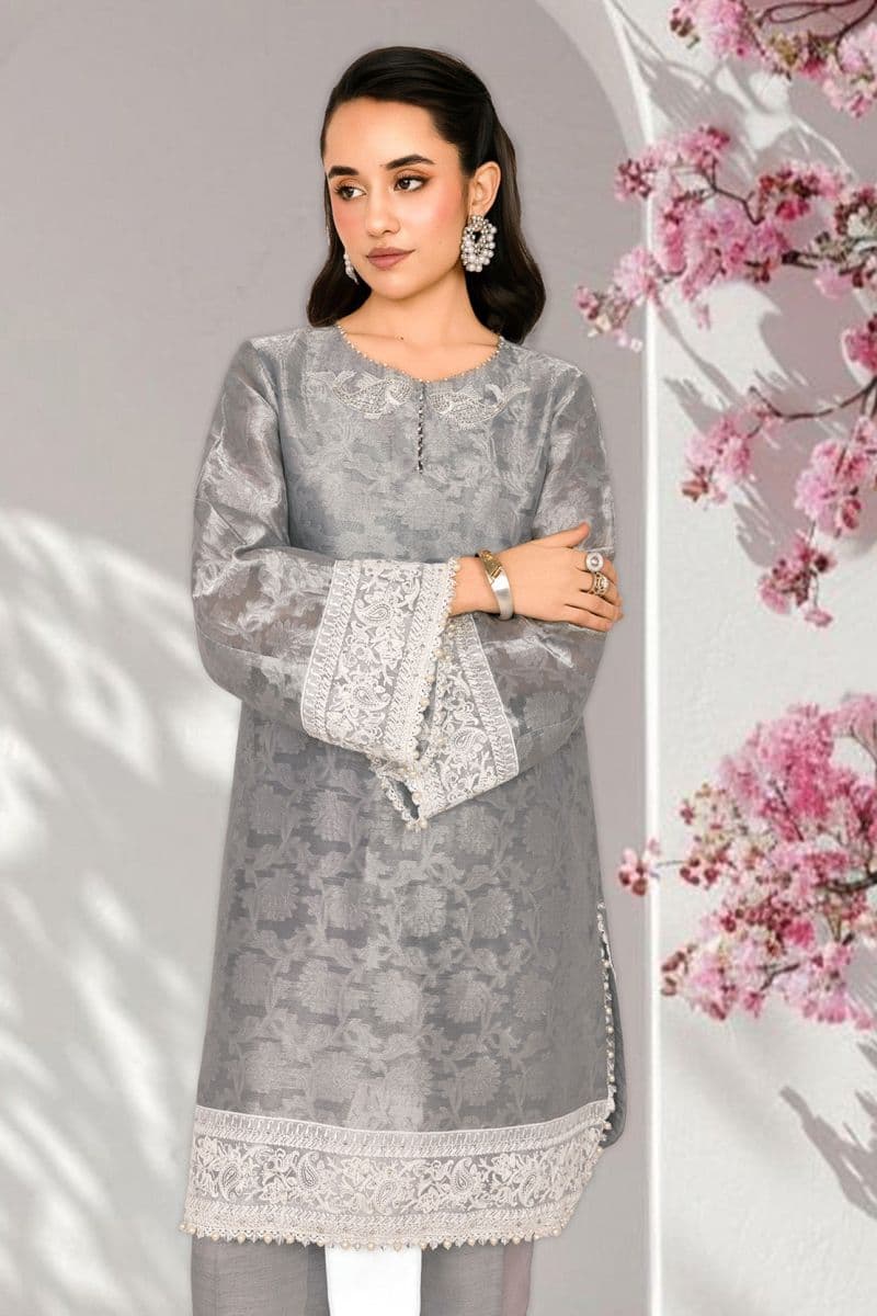 ZEHRAB – 2PC SELF JAMAWAR & RAWSILK EID FESTIVE PRET thumbnail