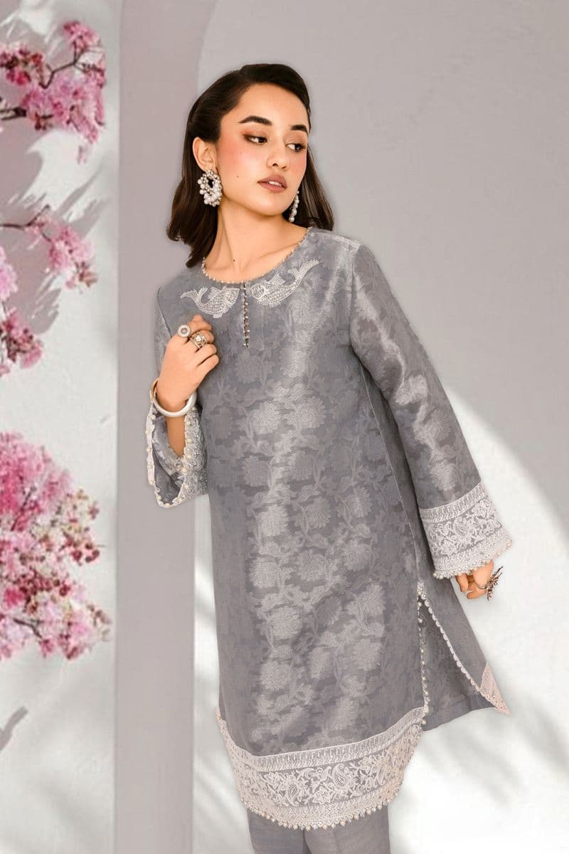ZEHRAB – 2PC SELF JAMAWAR & RAWSILK EID FESTIVE PRET thumbnail