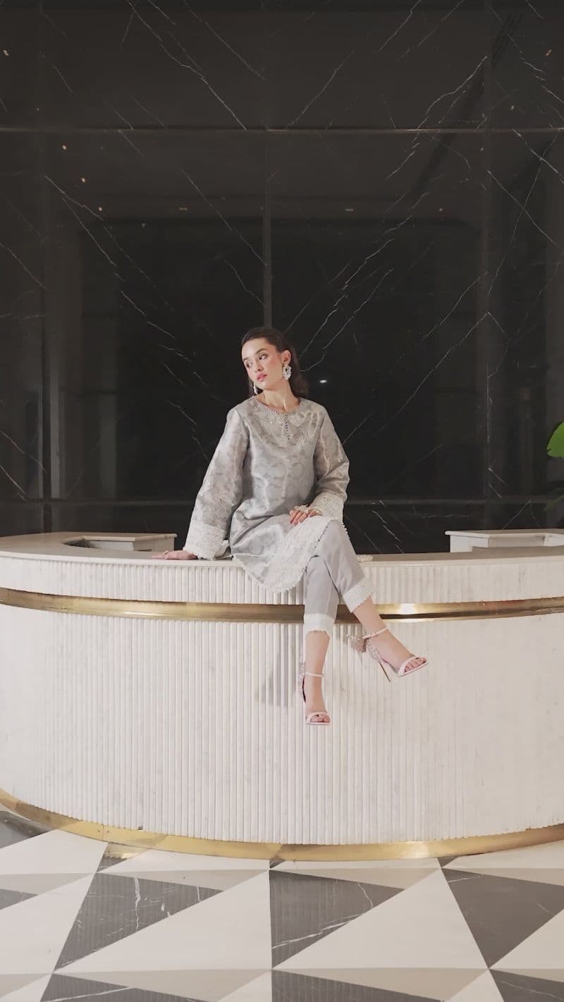 ZEHRAB – 2PC SELF JAMAWAR & RAWSILK EID FESTIVE PRET thumbnail