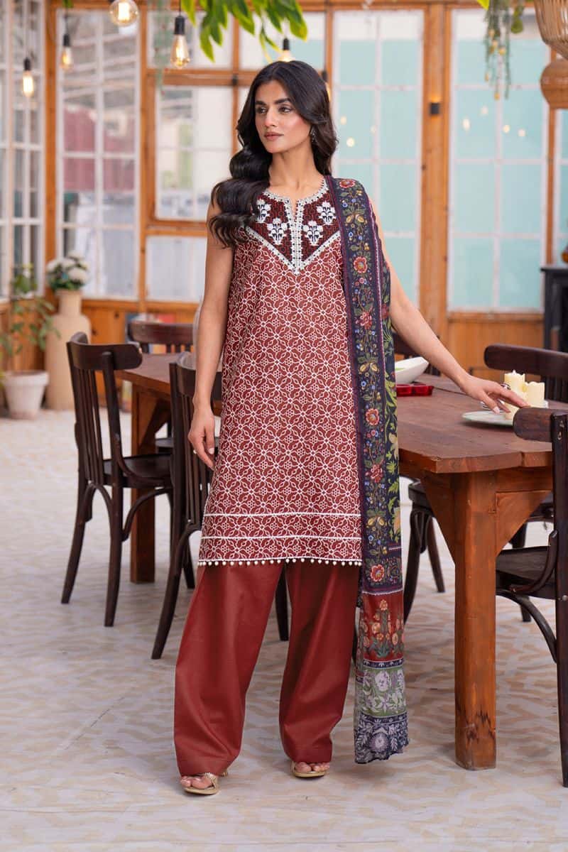 Embroidered - 2 Pc Lawn Suit (Lawn Dupatta)