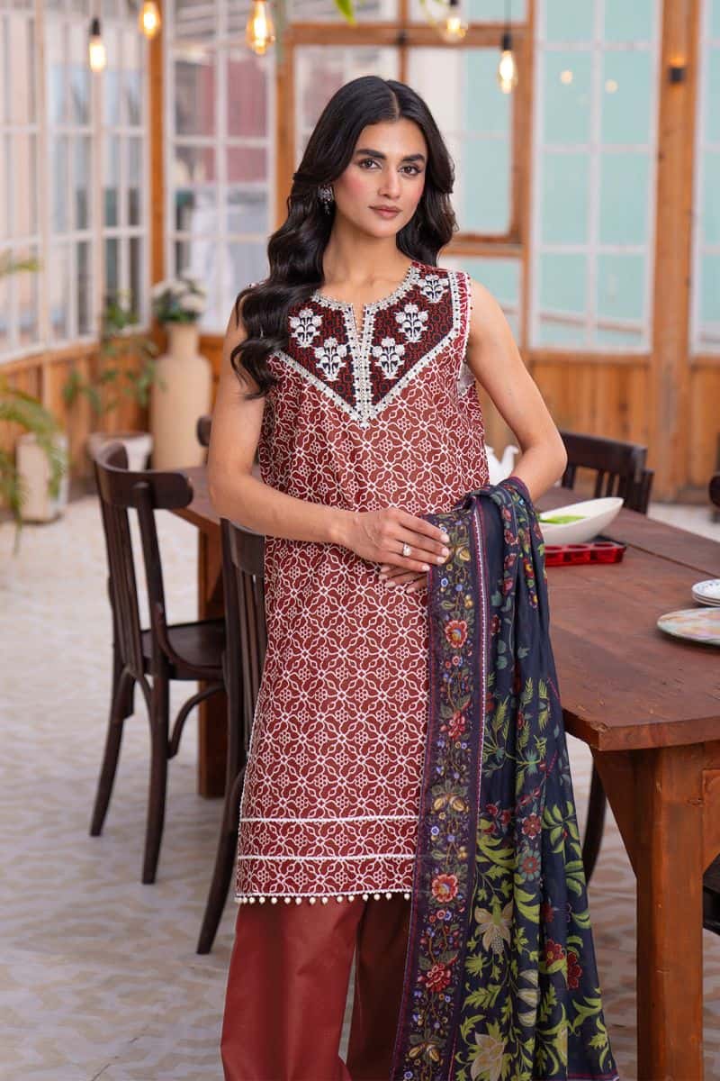 Embroidered - 2 Pc Lawn Suit (Lawn Dupatta) - alternate view