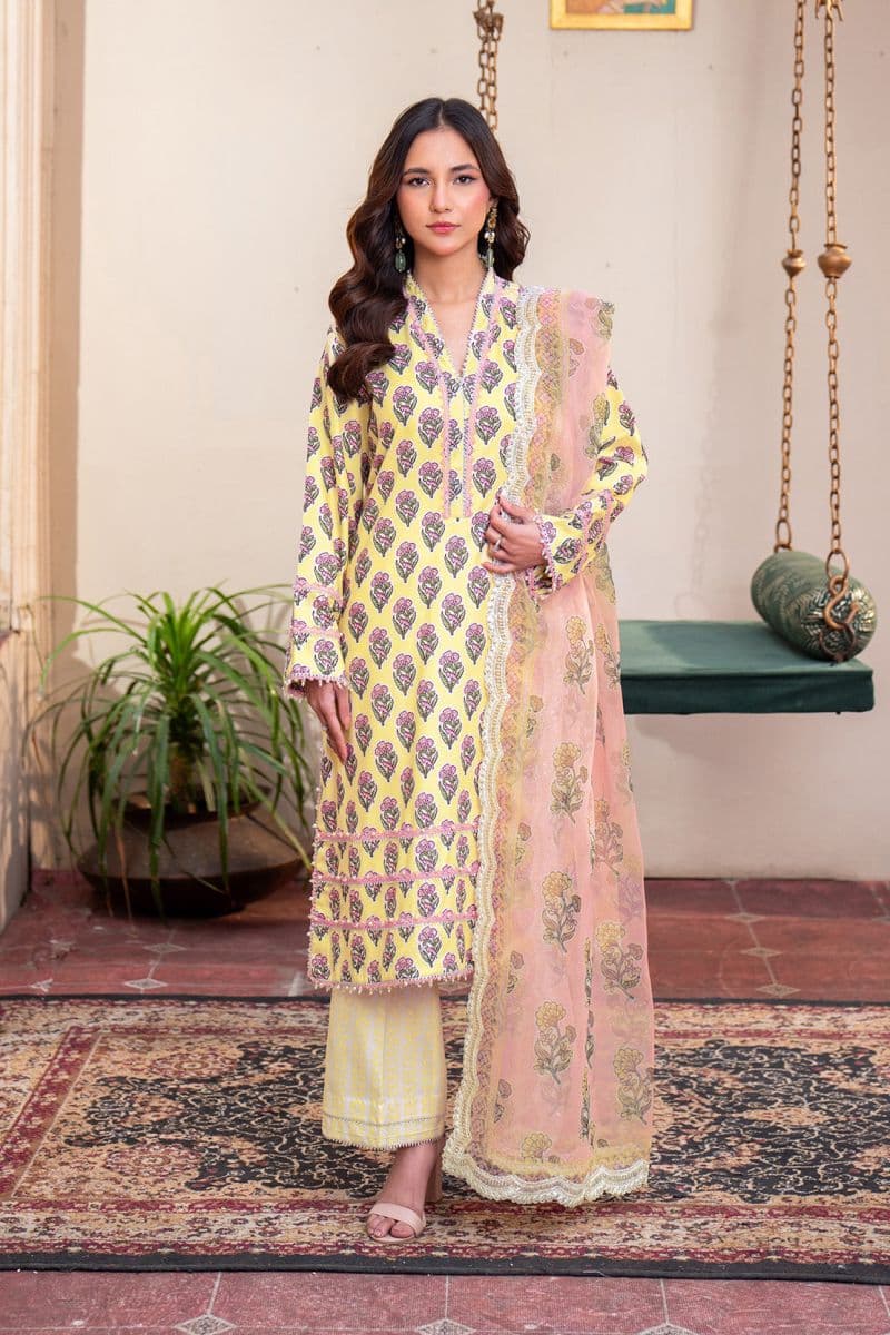 Embroidered - 3 Pc Lawn Suit (Organza Dupatta) thumbnail