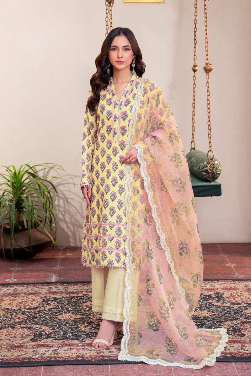 Embroidered - 3 Pc Lawn Suit (Organza Dupatta) thumbnail
