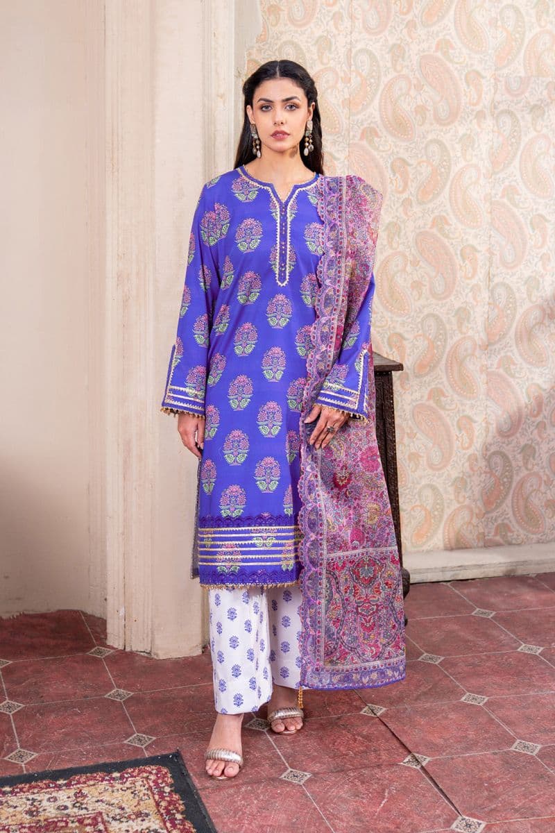 Embroidered - 3 Pc Lawn Suit (Organza Dupatta) thumbnail
