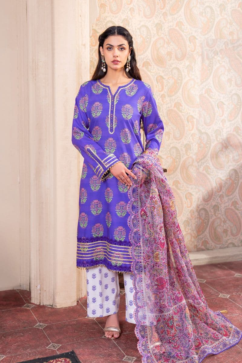 Embroidered - 3 Pc Lawn Suit (Organza Dupatta) thumbnail