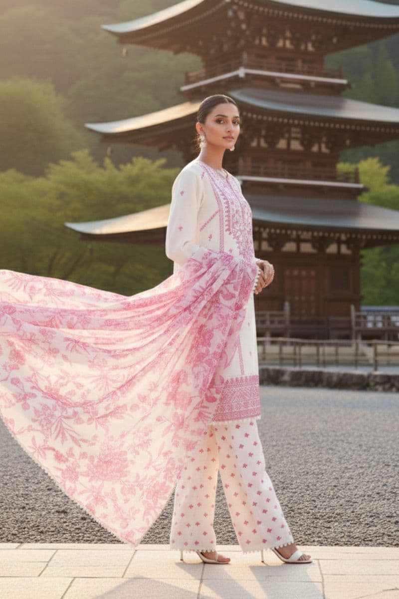Embroidered - 3 Pc Lawn Suit (Lawn Dupatta) thumbnail