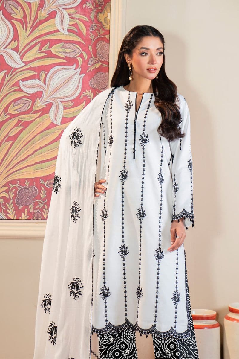 Embroidered - 3 Pc Lawn Suit (Lawn Dupatta) thumbnail