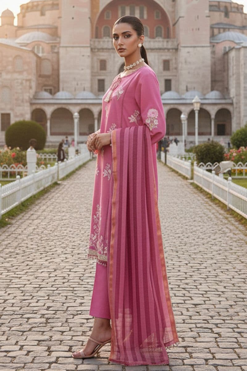 Embroidered - 3 Pc Lawn Suit (Dyed Yarn Dupatta) thumbnail