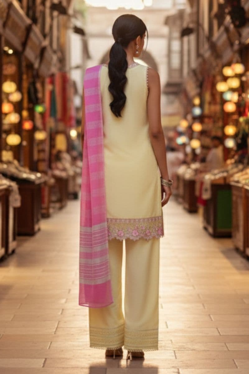Embroidered - 3 Pc Lawn Suit (Dyed Yarn Dupatta) thumbnail
