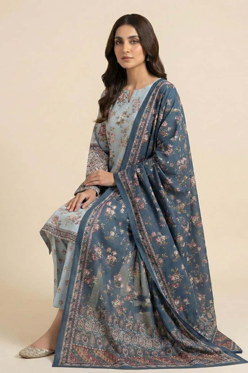 Printed - 3 Pc Lawn Suit - alternate view