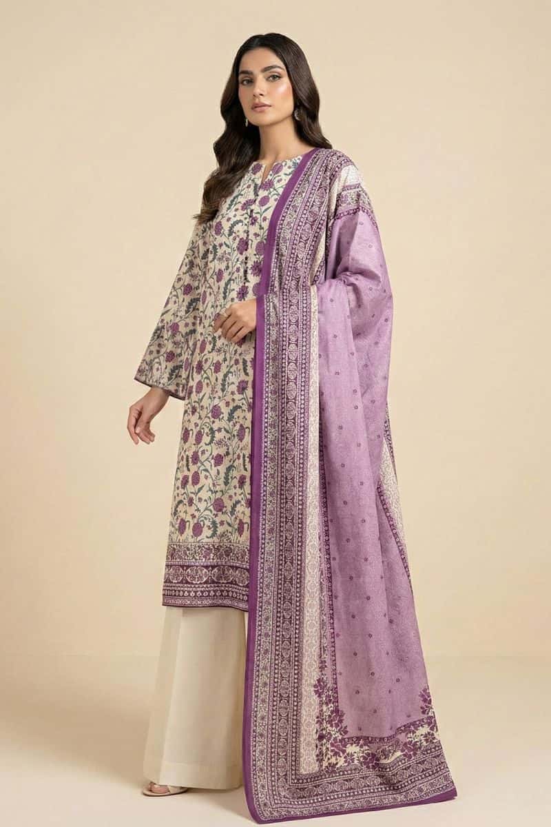 Printed - 3 Pc Lawn Suit - alternate view