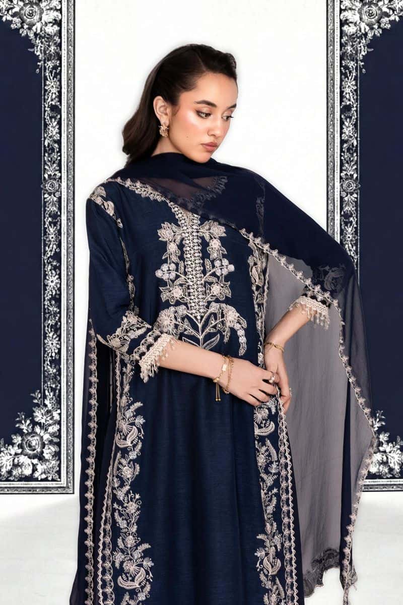 NEELAM – 3PC RAWSILK, CHIFFON & LAWN EID FESTIVE PRET - alternate view
