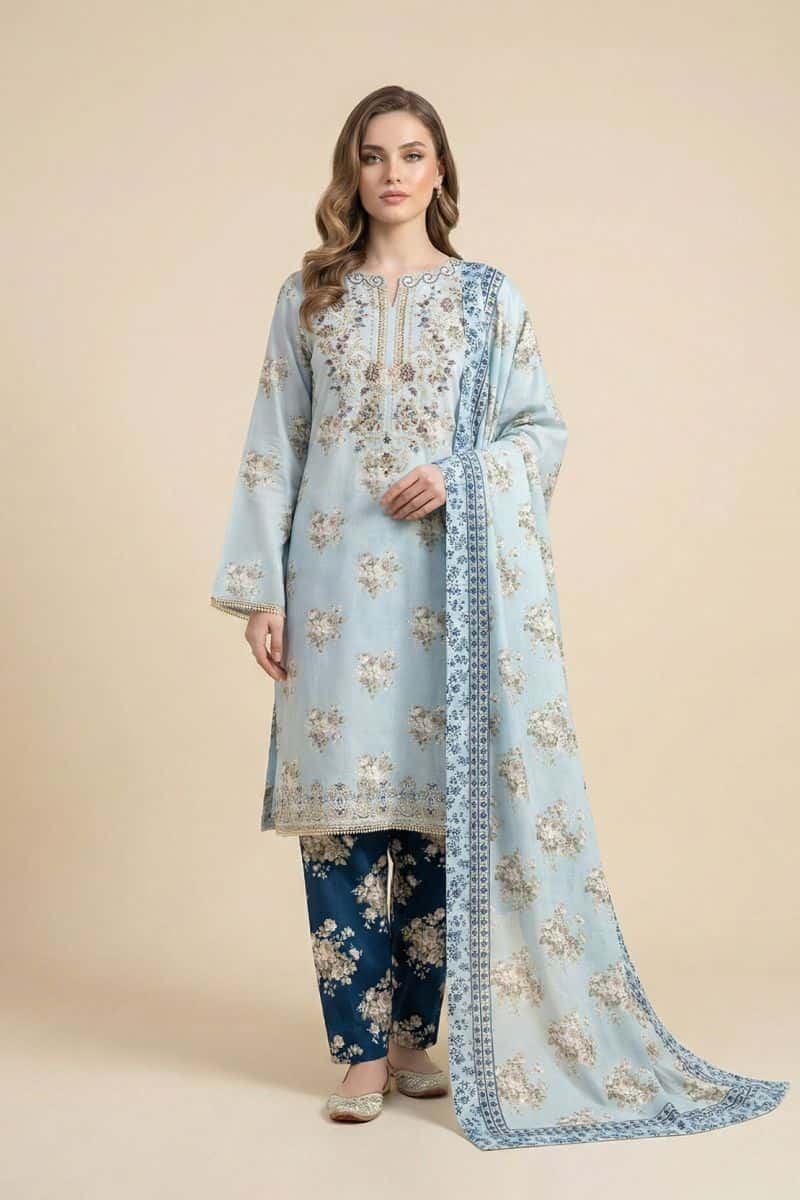Embroidered - 3 Pc Lawn Suit