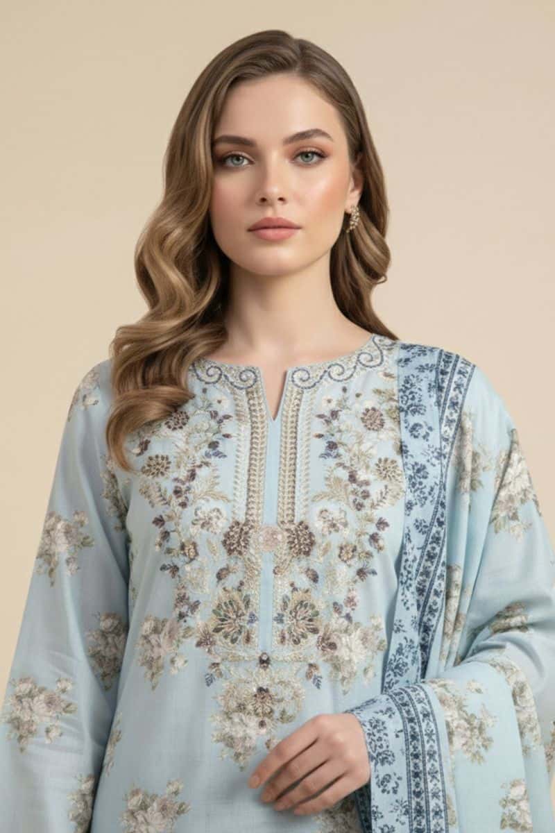 Embroidered - 3 Pc Lawn Suit - alternate view