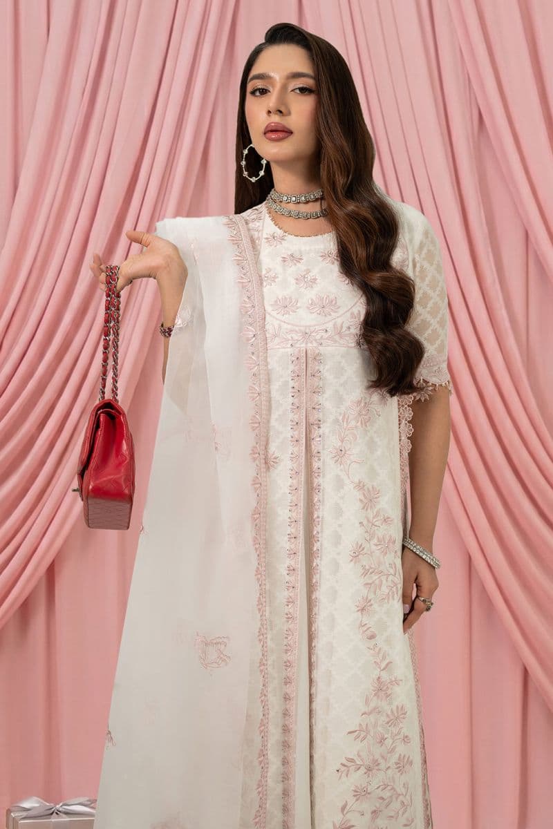 PEACH OPAL 2PC SELF COTTON NET & LAWN EID FESTIVE PRET thumbnail