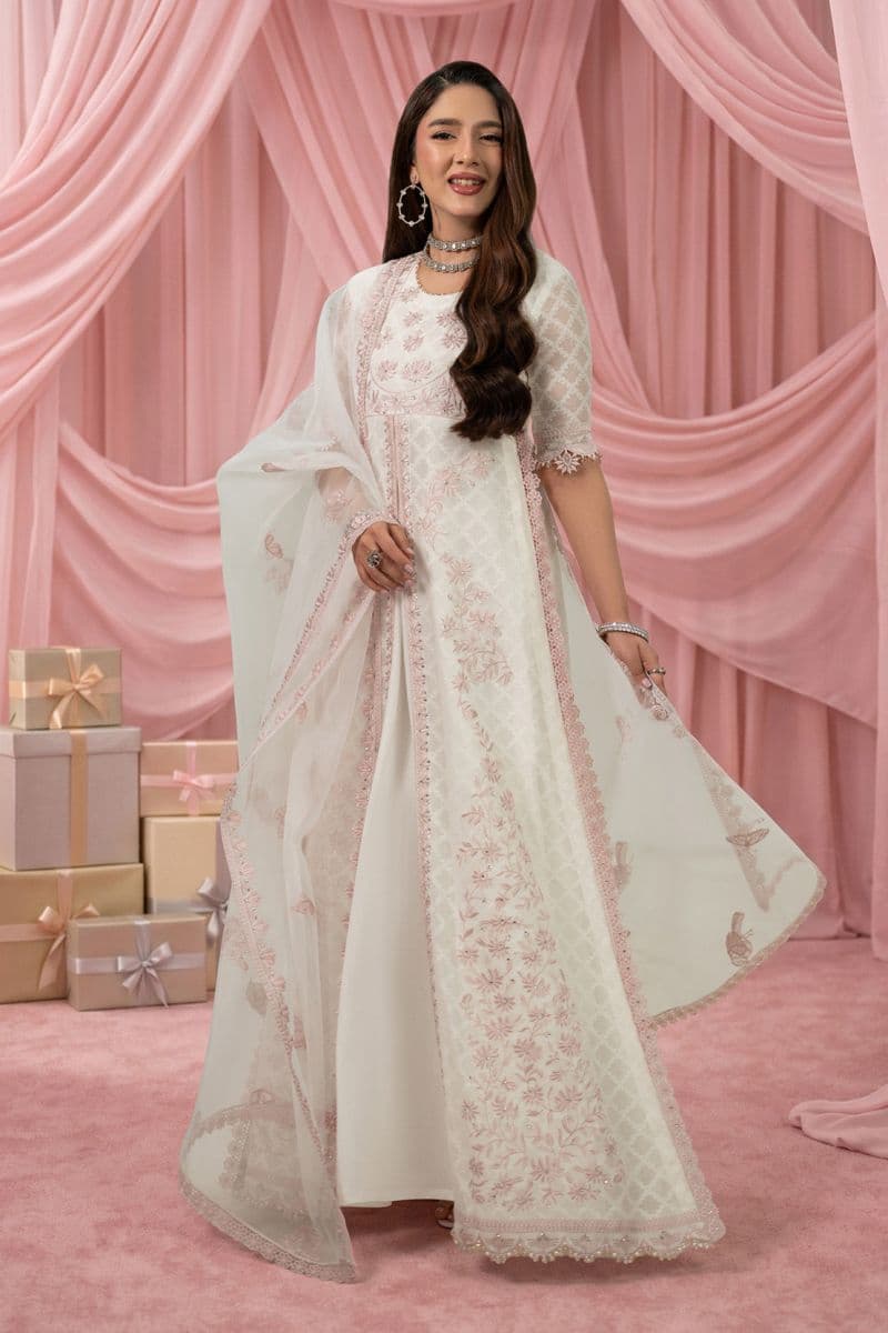 PEACH OPAL 2PC SELF COTTON NET & LAWN EID FESTIVE PRET thumbnail