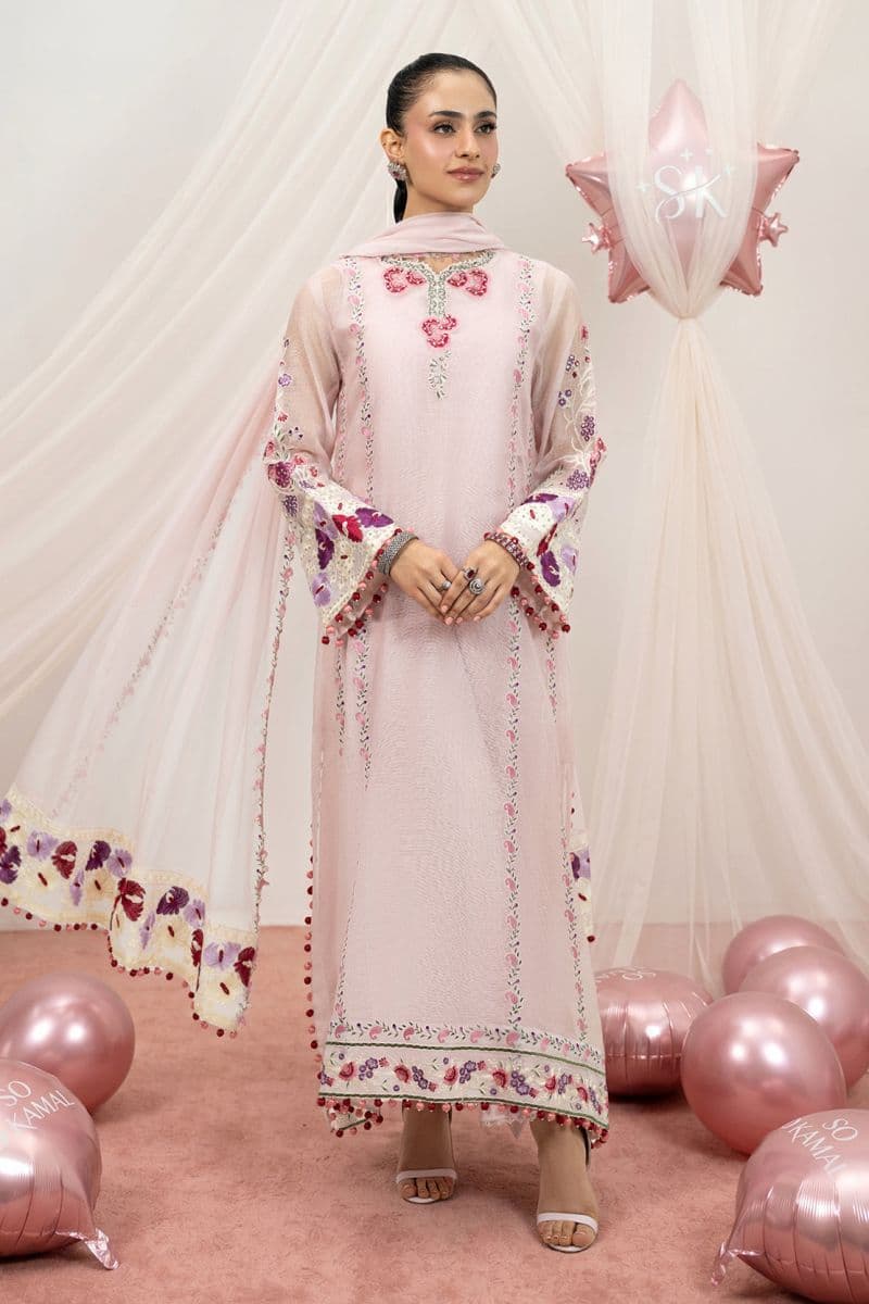 BUBBLEGUM 2PC KHAADI NET & CHIFFON EID FESTIVE PRET thumbnail