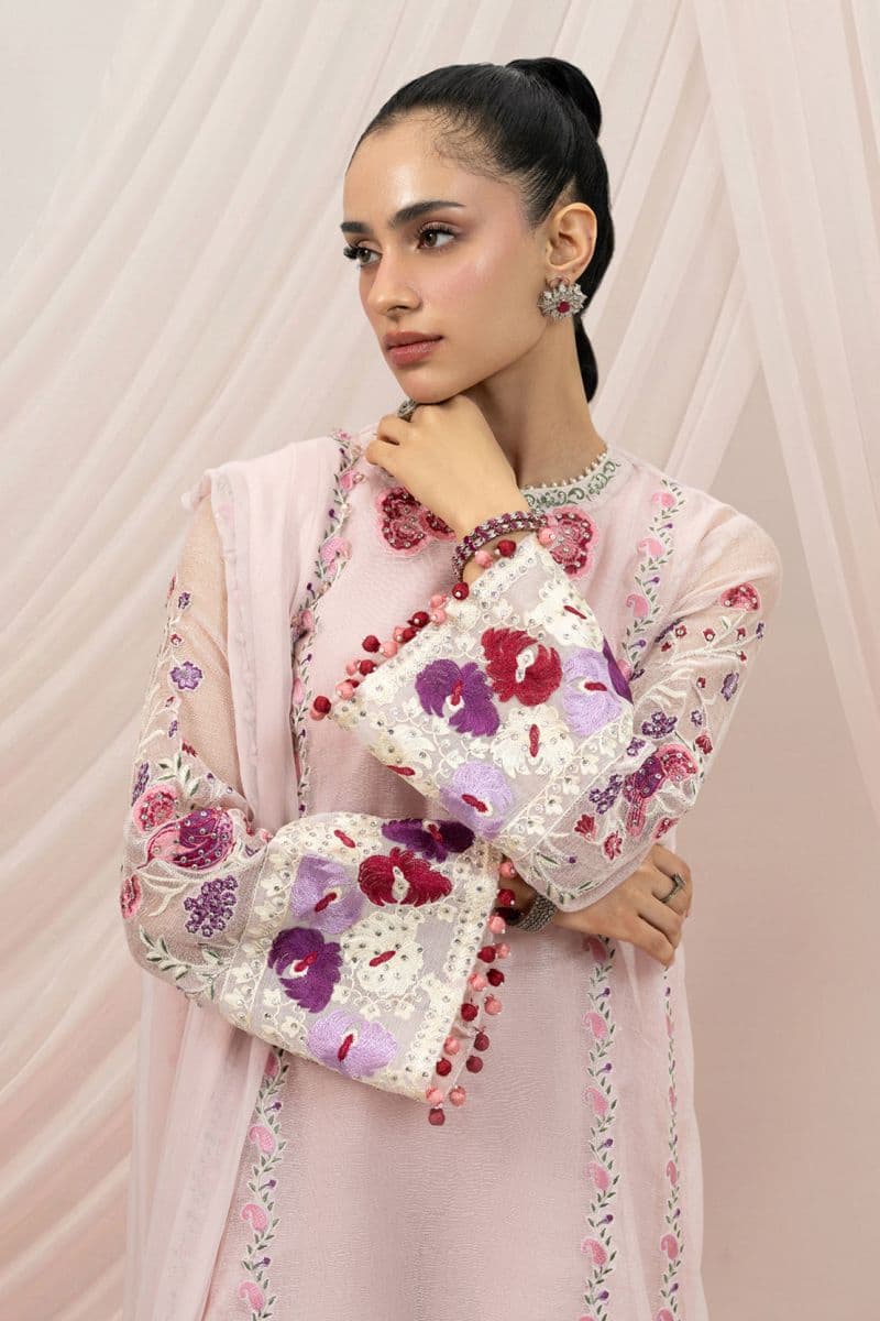 BUBBLEGUM 2PC KHAADI NET & CHIFFON EID FESTIVE PRET thumbnail