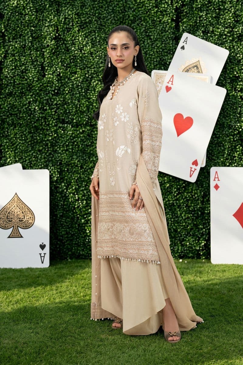 CARAMEL 2PC RAWSILK & CHIFFON EID FESTIVE PRET thumbnail