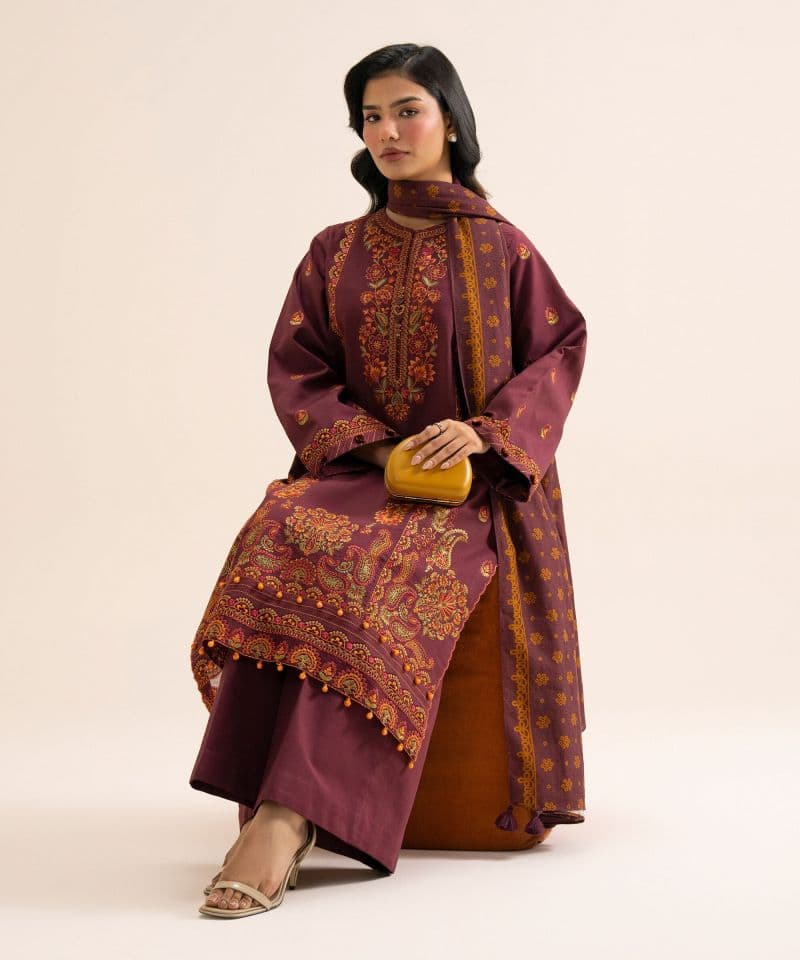 3 Piece - Embroidered Light Khaddar Suit thumbnail