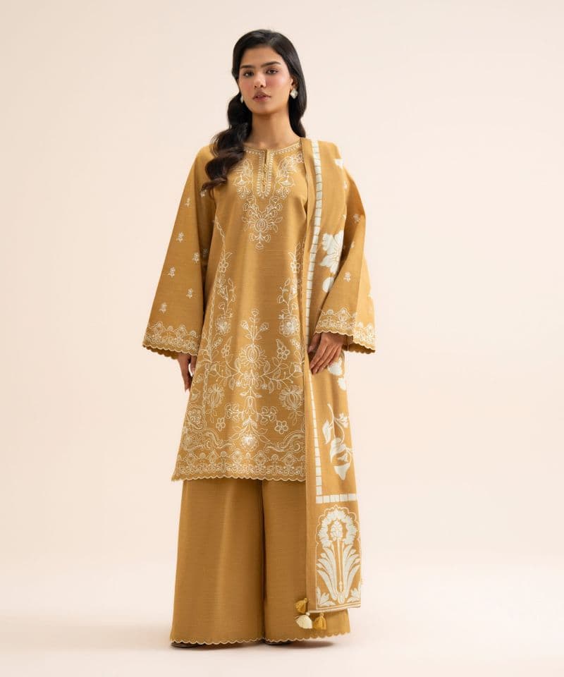 3 Piece - Embroidered Light Khaddar Suit thumbnail