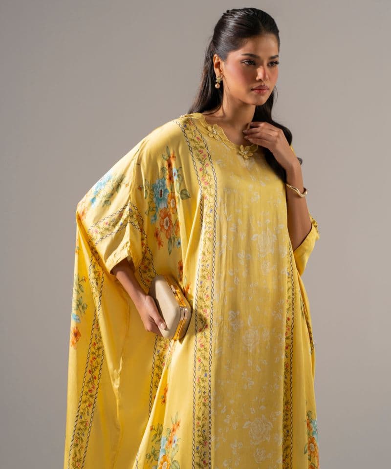Printed Charmeuse Kaftan thumbnail