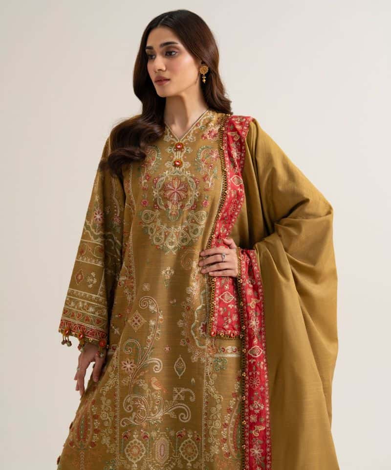 3 PIECE - EMBROIDERED KHADDAR SUIT