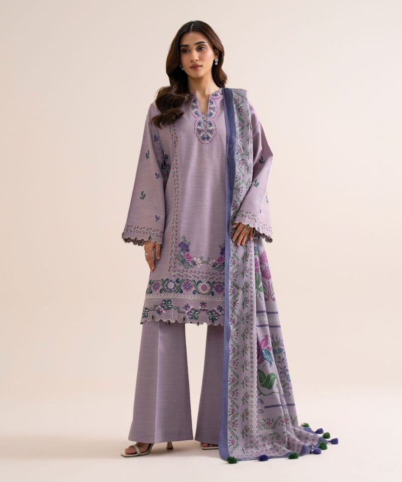 3 Piece - Embroidered Light Khaddar Suit thumbnail