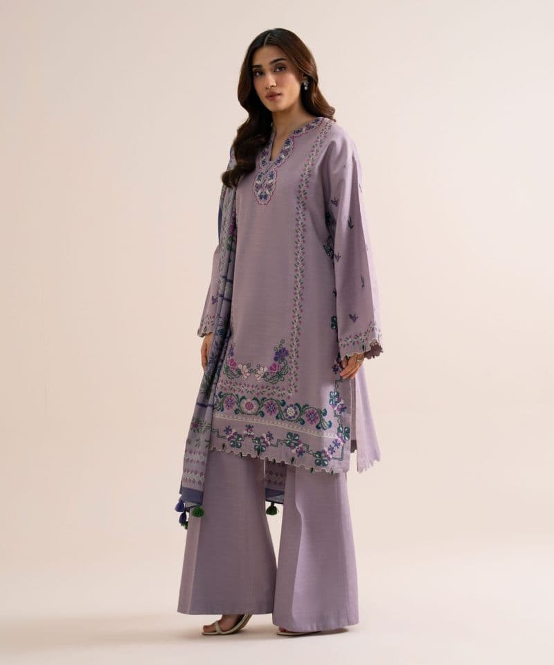 3 Piece - Embroidered Light Khaddar Suit thumbnail