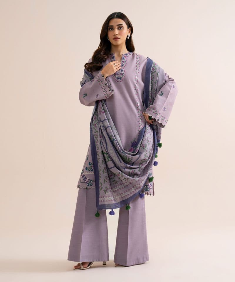3 Piece - Embroidered Light Khaddar Suit thumbnail