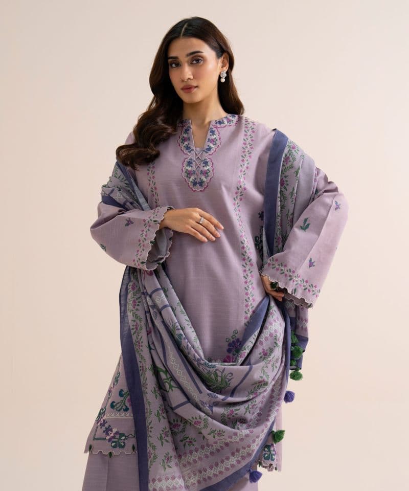 3 Piece - Embroidered Light Khaddar Suit thumbnail