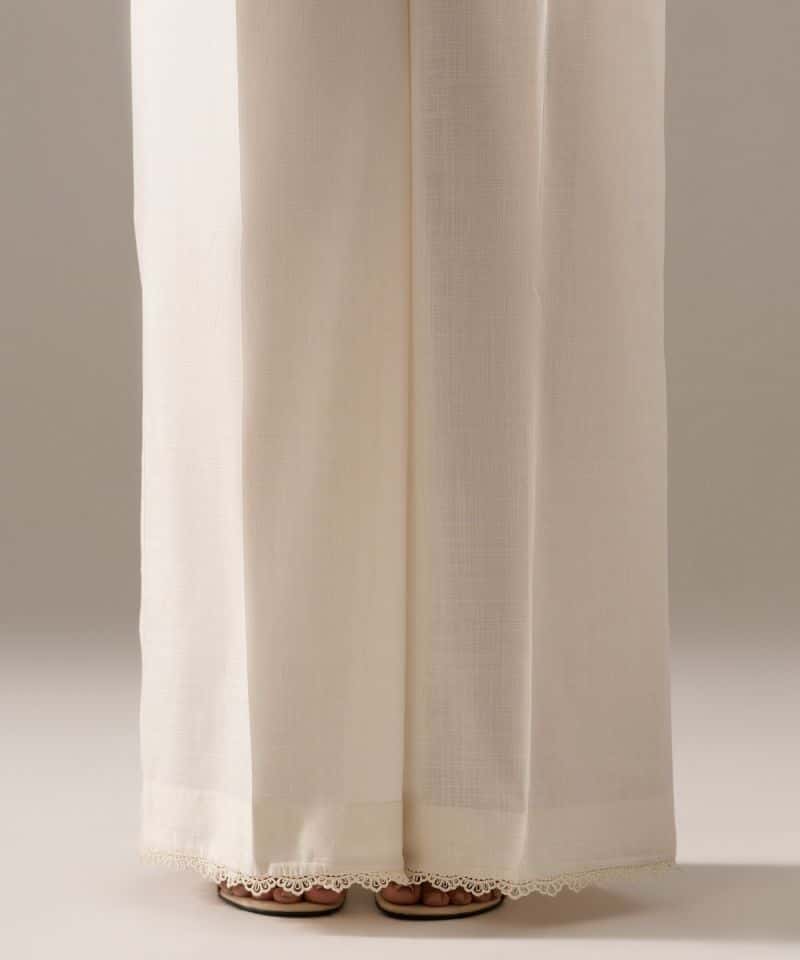 Solid Crosshatch Flared Pants - alternate view