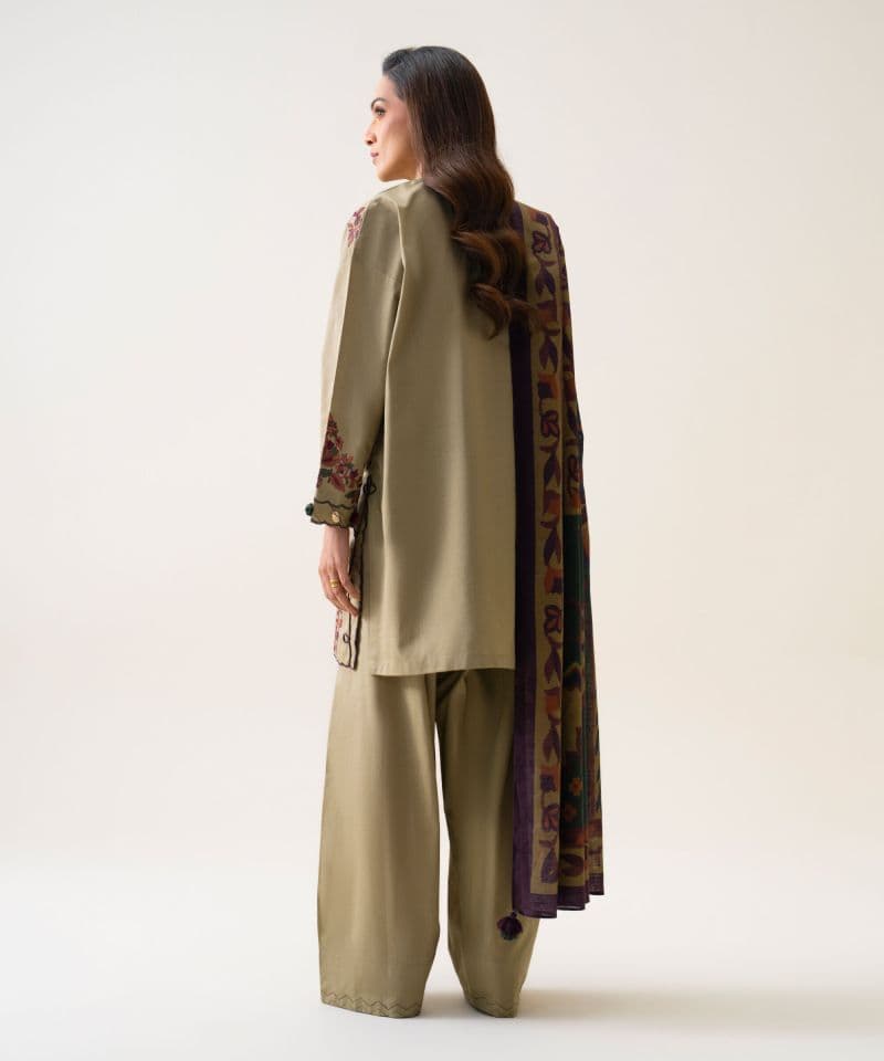 3 Piece - Embroidered Textured Cotton Suit thumbnail