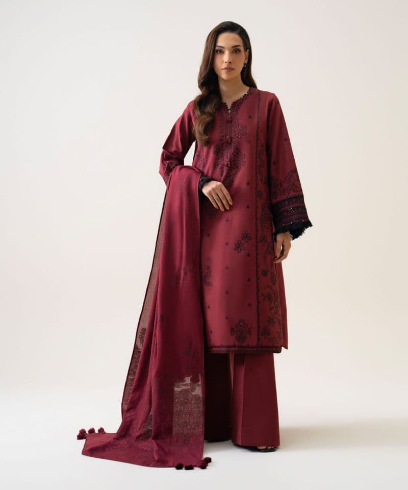 3 Piece - Embroidered Light Khaddar Suit thumbnail