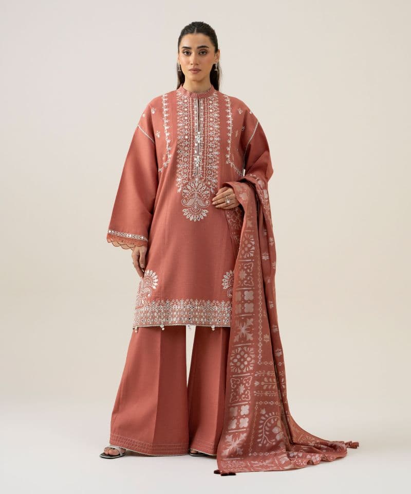 3 Piece - Embroidered Light Khaddar Suit thumbnail