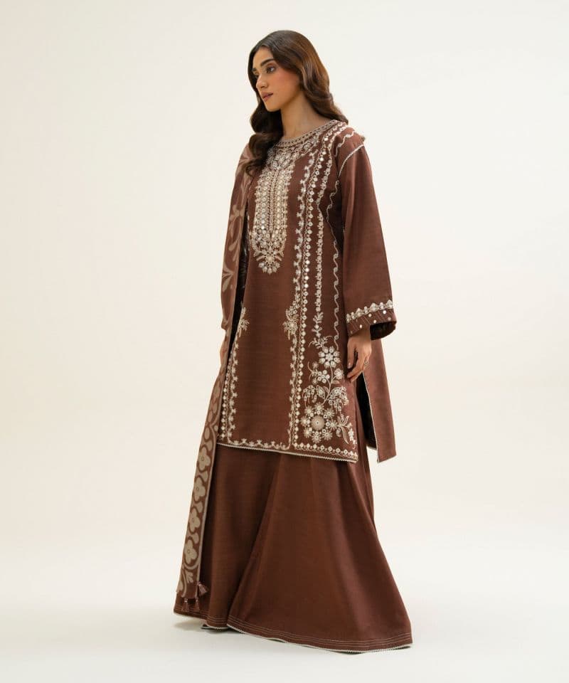 3 Piece - Embroidered Light Khaddar Suit thumbnail
