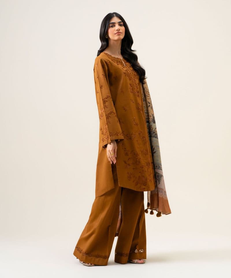 3 Piece - Embroidered Cotton Twill Suit thumbnail
